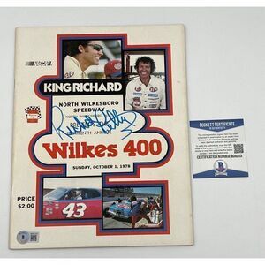 Richard Petty Signed Vintage Program 400 1978 Racing The King  Beckett COA